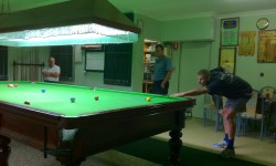 Andreas playing a shot during the 2011 Intermediate final